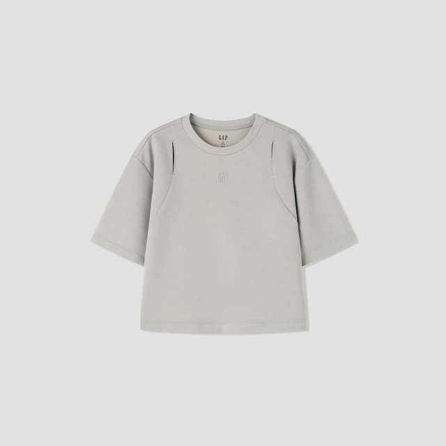 Gap 女裝 Logo圓領短袖T恤 空氣三明治系列-灰白色(712710) 歷史價格詳細信息
