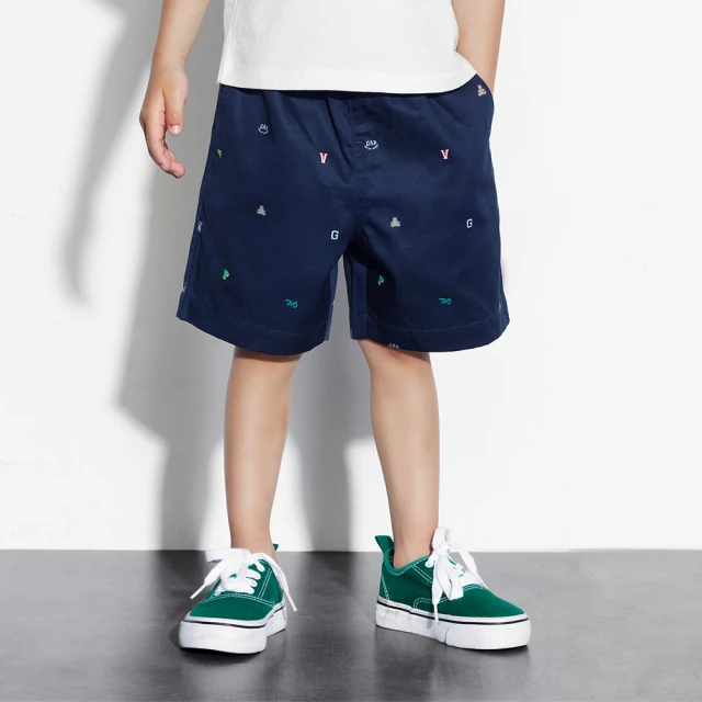 Gap 男幼童 Logo純棉小熊印花休閒短褲 厚磅密織水洗棉系列-藍色(663667) 歷史價格詳細信息