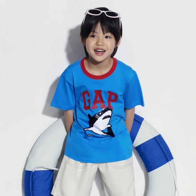 Gap 男幼童 純棉趣味布章針織外套 400371-灰色 歷史價格詳細信息