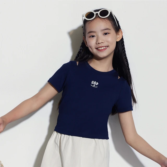Gap 女童裝 Logo印花圓領針織毛衣-紫色(719266) 歷史價格詳細信息