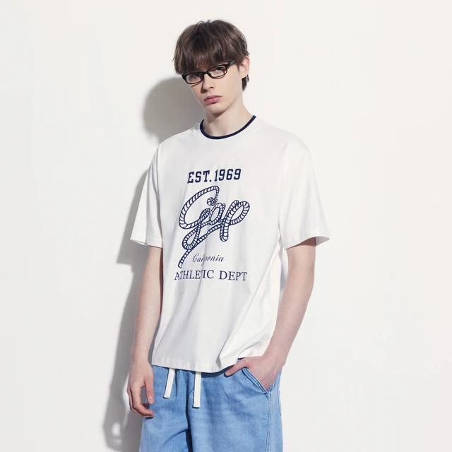 【GAP】男童裝 Logo純棉印花圓領短袖T恤-白色(890535) 歷史價格詳細信息