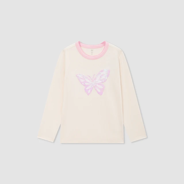 Gap 女童 純棉趣味互動雙面亮片短袖T恤 860859-淺灰色 歷史價格詳細信息