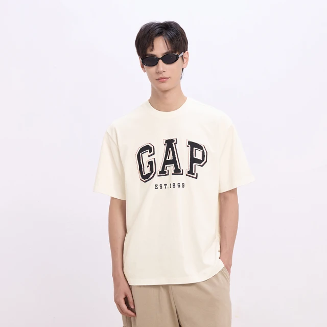 Gap 男裝 Logo刺繡圓領休閒短袖T恤-深灰色(810622) 歷史價格詳細信息
