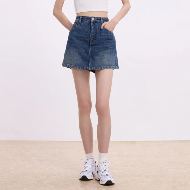 Gap 女裝 純棉牛仔修身做舊開衩牛仔長裙 810650-中度水洗 歷史價格詳細信息