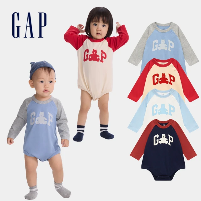Gap 嬰兒裝 Logo熊耳造型連帽長袖包屁衣/連身衣 碳素軟磨系列-深粉色(788682) 歷史價格詳細信息