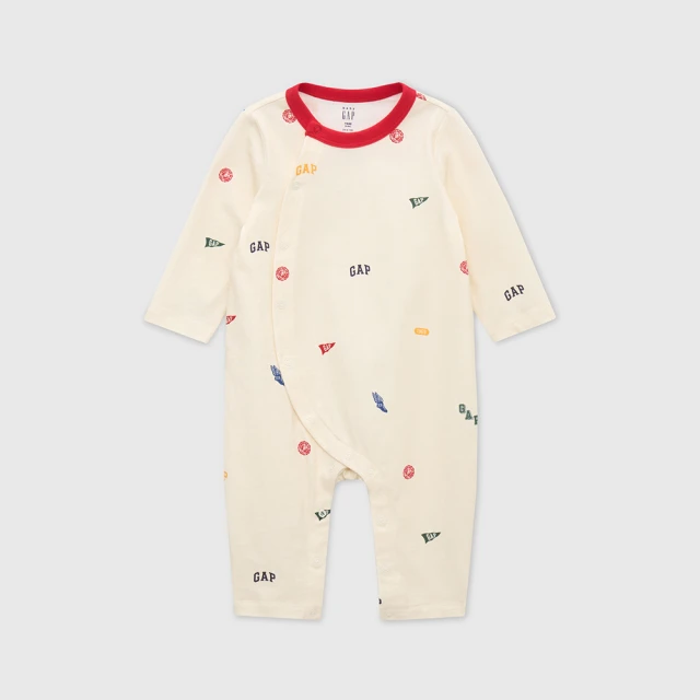 Gap 嬰兒裝 Logo純棉小熊刺繡抽繩束口鬆緊褲-藍灰條紋(787443) 歷史價格詳細信息