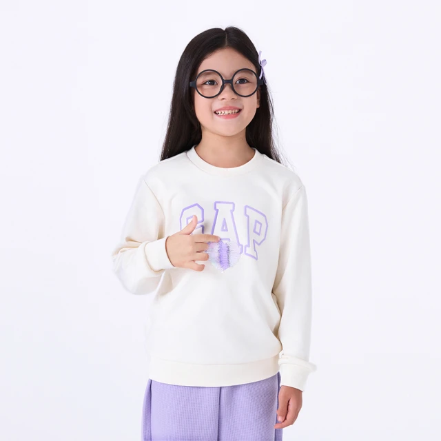 Gap 女幼童裝 Logo圓領大學T 碳素軟磨系列-淺灰色(799245) 歷史價格詳細信息