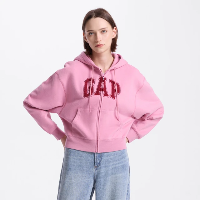 【GAP】女裝 Logo刺繡連帽外套-粉色(600757) 歷史價格詳細信息