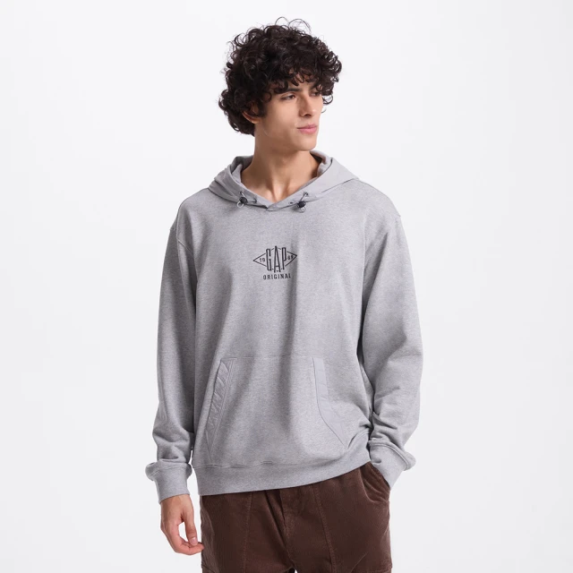 【GAP】男裝 Logo純棉刺繡圓領長袖上衣-軍綠色(637880) 歷史價格詳細信息