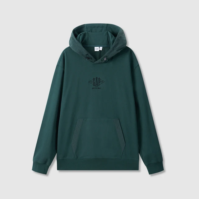 【GAP】男裝 Logo純棉刺繡圓領長袖上衣-軍綠色(637880) 歷史價格詳細信息