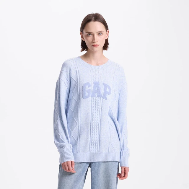 Gap 女童裝 Logo圓領針織長袖外套-紫色(719098) 歷史價格詳細信息
