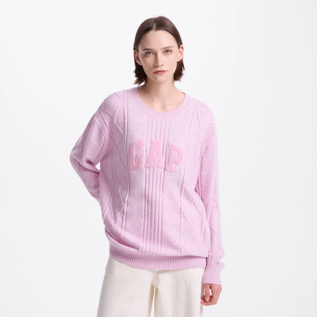 Gap 女童裝 Logo圓領針織長袖外套-紫色(719098) 歷史價格詳細信息