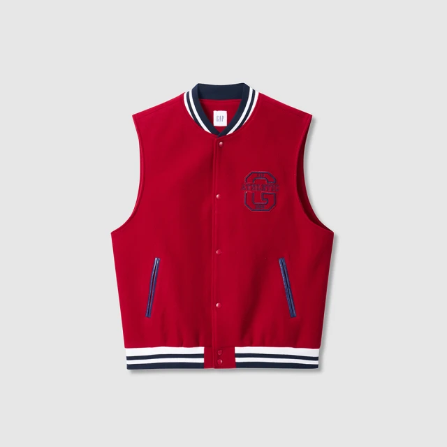 【GAP】男裝 Logo刺繡布章立領棒球外套-黑色(640138) 歷史價格詳細信息