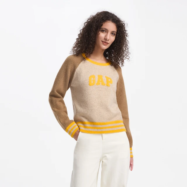 Gap 女裝 Logo長袖針織衫-棕色(795212) 歷史價格詳細信息