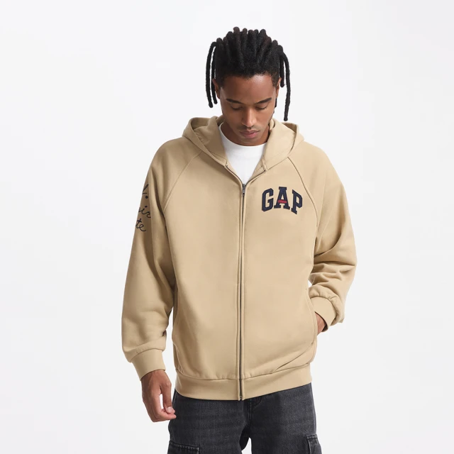 Gap 男裝 Logo連帽外套 碳素軟磨系列-深綠色(816853) 歷史價格詳細信息