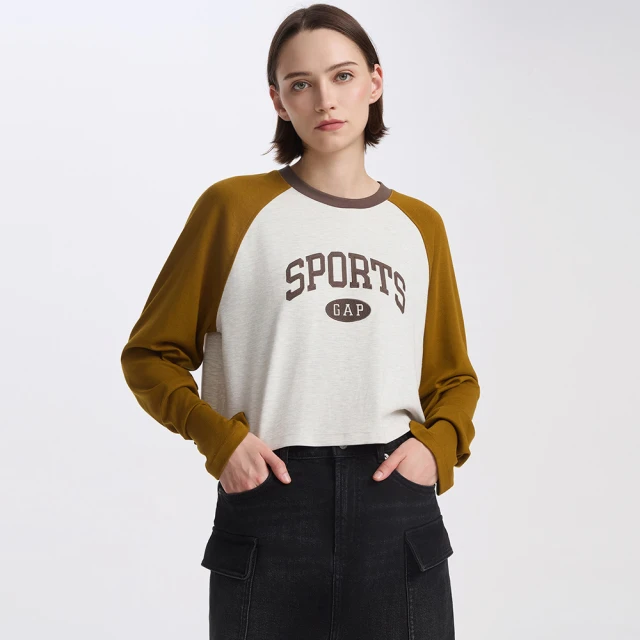 Gap 女裝 Logo短版寬鬆落肩袖休閒上衣 602747-紫藤色 歷史價格詳細信息