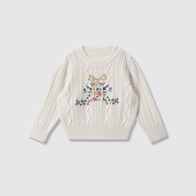 【GAP】兒童裝 刺繡圓領長袖針織衫-金黃色(646067) 歷史價格詳細信息