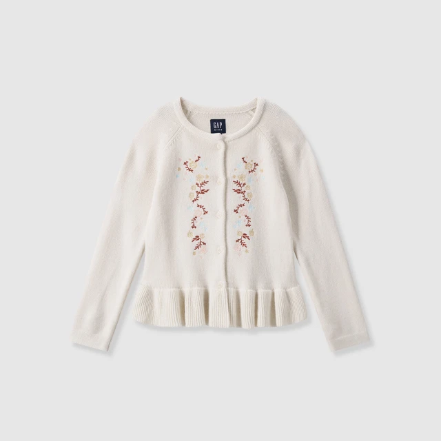 【GAP】兒童裝 刺繡圓領長袖針織衫-金黃色(646067) 歷史價格詳細信息