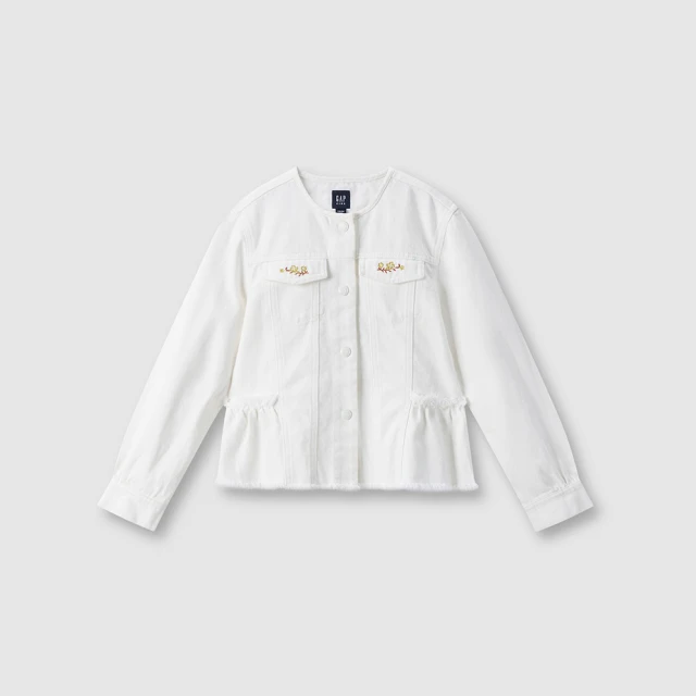 【GAP】兒童裝 刺繡圓領長袖針織衫-金黃色(646067) 歷史價格詳細信息