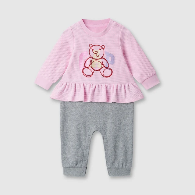 Gap 嬰兒裝 Logo小熊印花抽繩束口鬆緊褲-灰色(784841) 歷史價格詳細信息