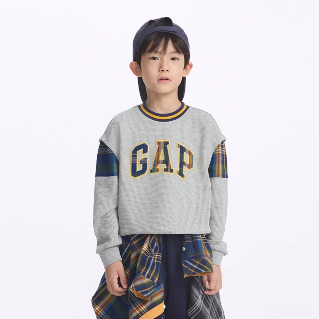 Gap 男童 Logo圓領大學T 空氣三明治系列-白色(785324) 歷史價格詳細信息