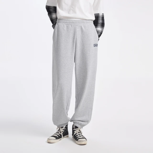 Gap 男裝 Logo運動休閒束口褲 碳素軟磨法式圈織系列-黑色(598779) 歷史價格詳細信息