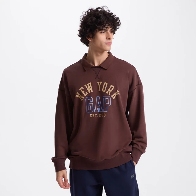 Gap 男裝 碳素軟磨系列 Logo長袖T恤 739738-樹莓色 歷史價格詳細信息