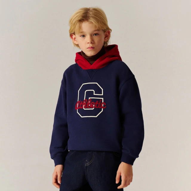 【GAP】男童裝 Logo刺繡印花帽T 碳素軟磨法式圈織系列-藍黃拼接(641729) 歷史價格詳細信息