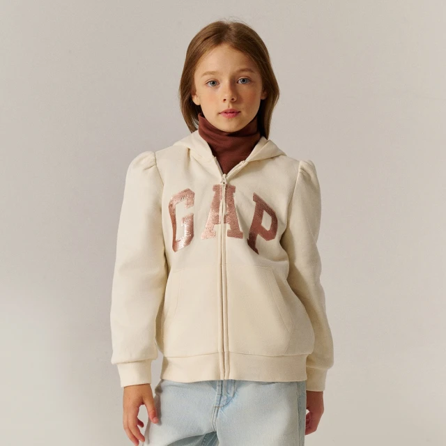 Gap 女童裝 Logo趣味連帽外套 碳素軟磨系列-藍色(786335) 歷史價格詳細信息