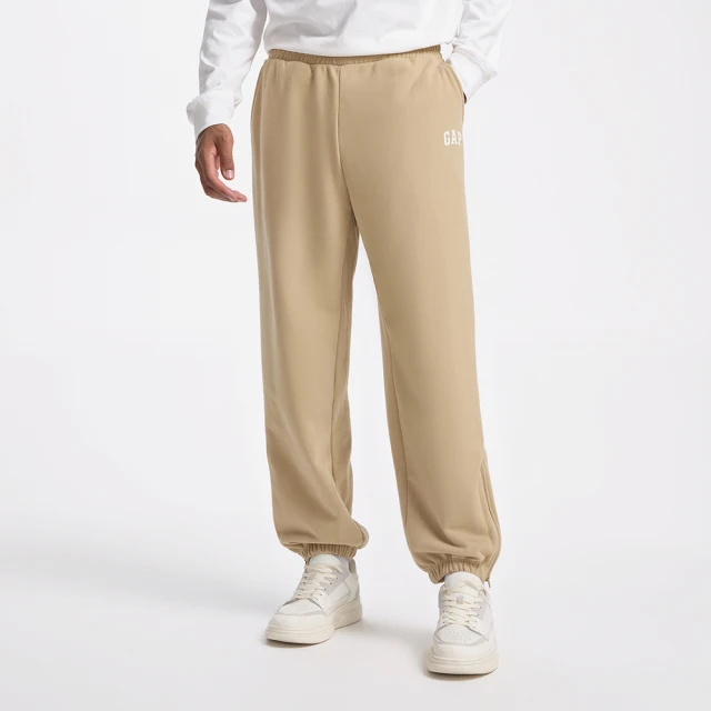 Gap 男裝 Logo運動休閒束口褲 碳素軟磨法式圈織系列-黑色(598779) 歷史價格詳細信息