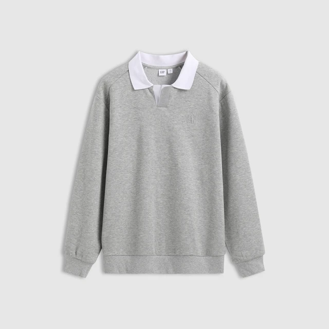 Gap 男裝 Logo學院風短袖T恤 厚磅密織水洗棉系列-灰白色(670052) 歷史價格詳細信息