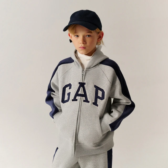 【GAP】男童裝 Logo刺繡印花帽T 碳素軟磨法式圈織系列-藍黃拼接(641729) 歷史價格詳細信息