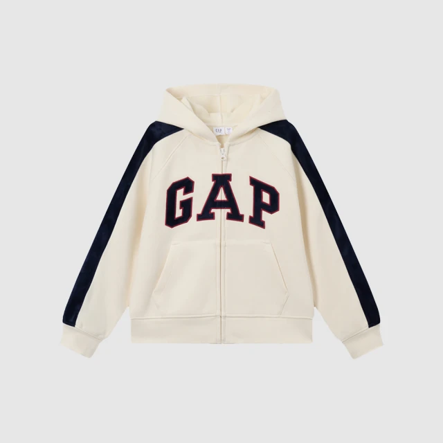 Gap 女幼童 Logo刺繡寬鬆式連帽休閒上衣 627834-淺灰色 歷史價格詳細信息