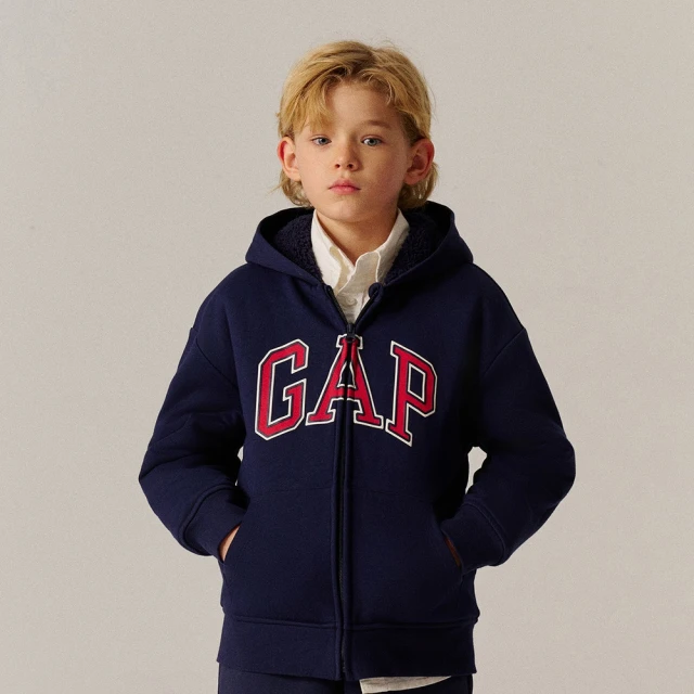 【GAP】兒童裝 Logo刷毛束口鬆緊運動褲 碳素軟磨系列-灰色(641850) 歷史價格詳細信息