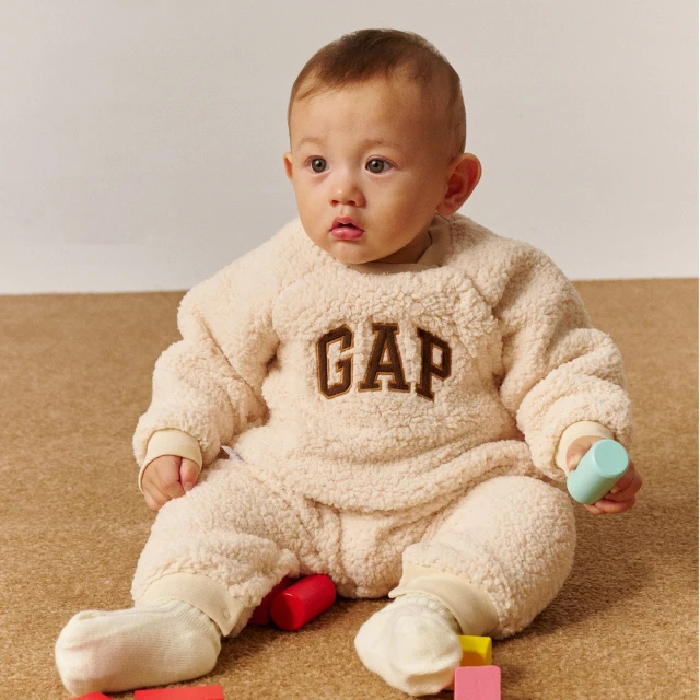 【GAP】嬰兒裝 Logo刺繡刷毛熊耳造型帽長袖包屁衣/連身衣-海軍藍(644733) 歷史價格詳細信息