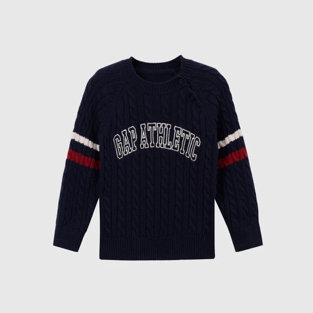 【GAP】兒童裝 Logo刺繡刷毛圓領大學T-紫色(683622) 歷史價格詳細信息