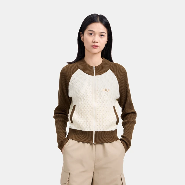 【GAP】女裝 Logo刺繡圓領長袖T恤-黑白條紋(637889) 歷史價格詳細信息