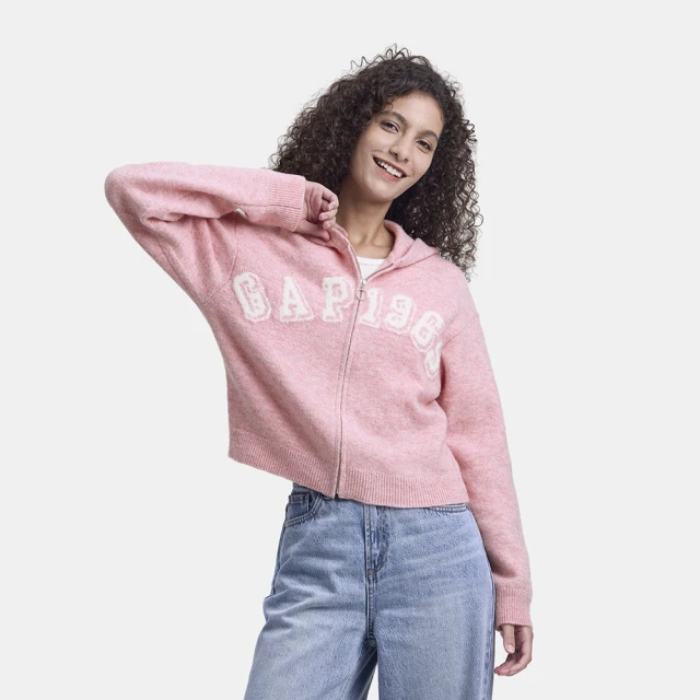 【GAP】女裝 Logo刺繡連帽外套-粉色(600757) 歷史價格詳細信息