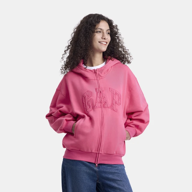 【GAP】女裝 Logo刺繡連帽外套-粉色(600757) 歷史價格詳細信息