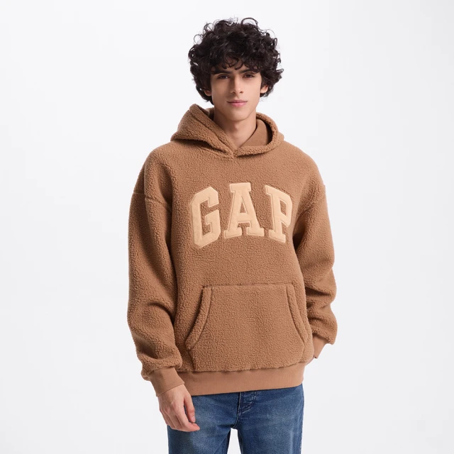 Gap 男女同款 Logo刷毛長袖帽T 碳素軟磨系列-藍色(791339) 歷史價格詳細信息