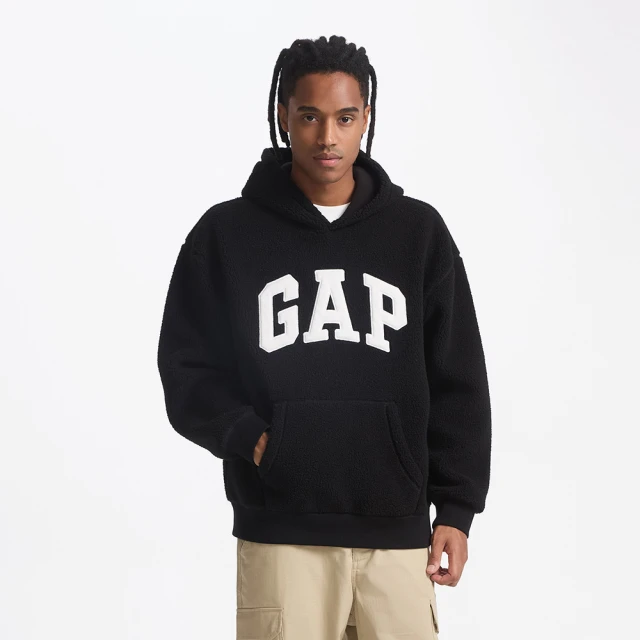 Gap 男女同款 Logo刷毛長袖帽T 碳素軟磨系列-藍色(791339) 歷史價格詳細信息