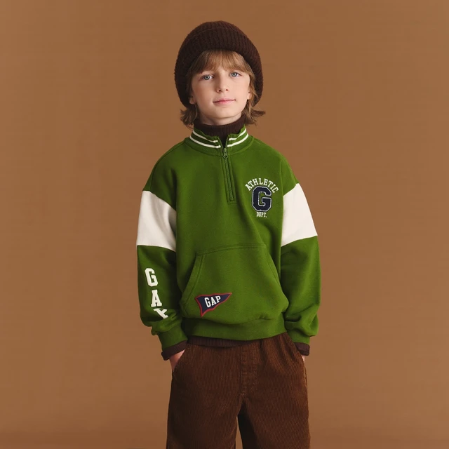 【GAP】男女裝 Logo印花/刺繡刷毛立領大學T帽T-多款可選(676443&604293&604270&604308) 歷史價格詳細信息