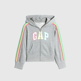 Gap 兒童裝 碳素軟磨系列 Logo刷毛連帽休閒外套 男女同款 446172-多色可選 歷史價格詳細信息