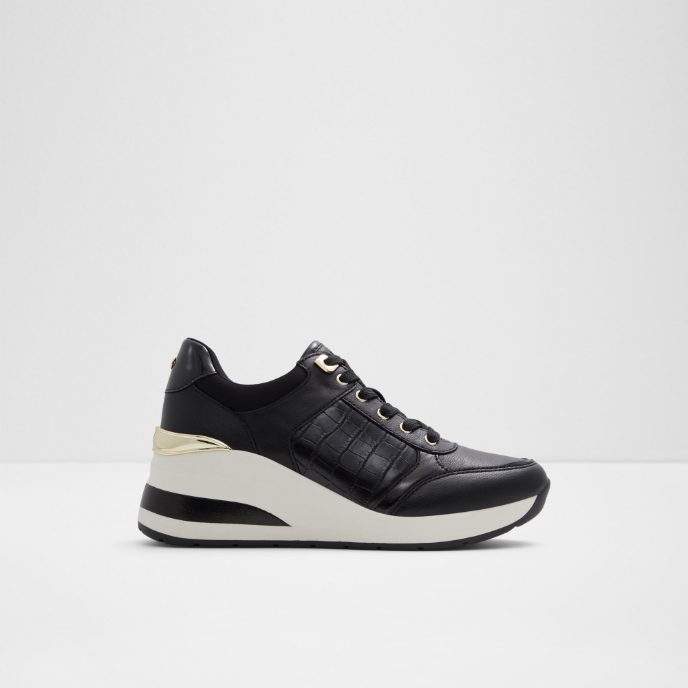【ALDO】ICONISPEC-經典百搭壓紋小白鞋-女鞋(黑色) 歷史價格詳細信息