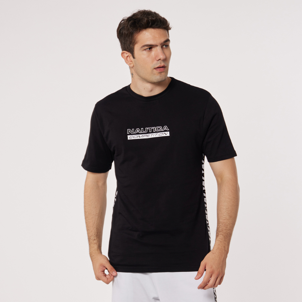 【NAUTICA】COMPETITION男裝立體品牌LOGO短袖T恤(深藍) 歷史價格詳細信息