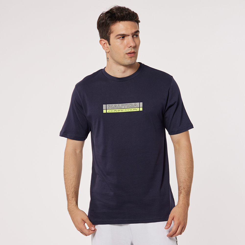 【NAUTICA】COMPETITION男裝立體品牌LOGO短袖T恤(深藍) 歷史價格詳細信息