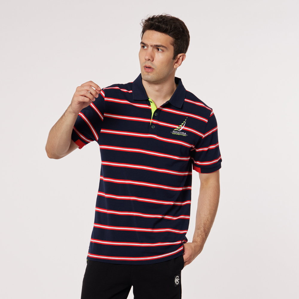 【NAUTICA】男裝 吸濕排汗跳色拼接短袖T恤(粉色) 歷史價格詳細信息