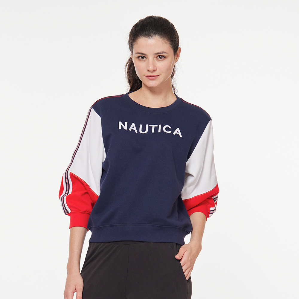 【NAUTICA】男裝 撞色拼接長袖連帽T恤(灰) 歷史價格詳細信息