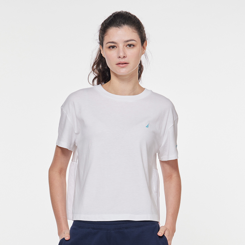 【NAUTICA】女裝拼接傘狀造型短袖T恤(白) 歷史價格詳細信息