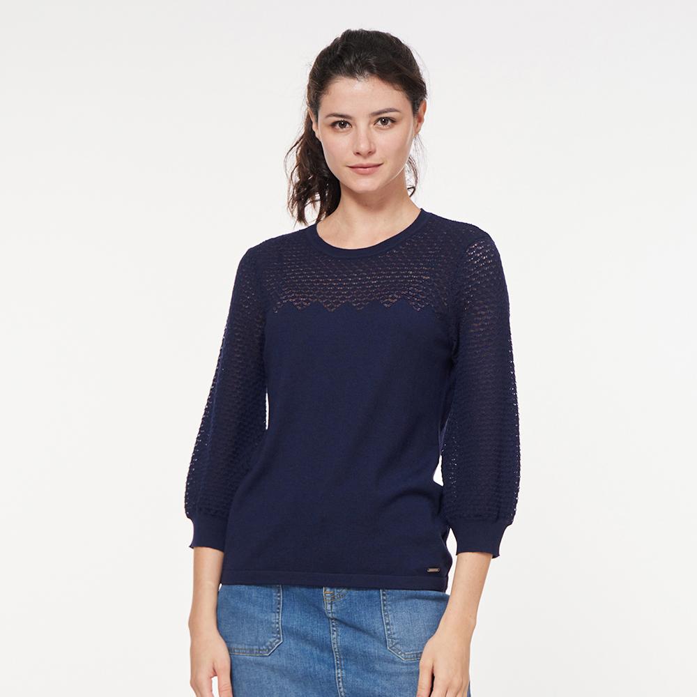 【NAUTICA】女裝七分袖圓領T恤(深藍) 歷史價格詳細信息